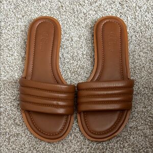 J. Crew Tan Slide Sandals